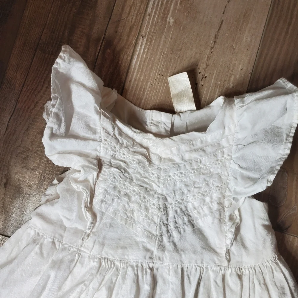 baby B'gosh Size 24m White Tiered Ruffle 100% Cotton Toddler Girl Dress NWOT